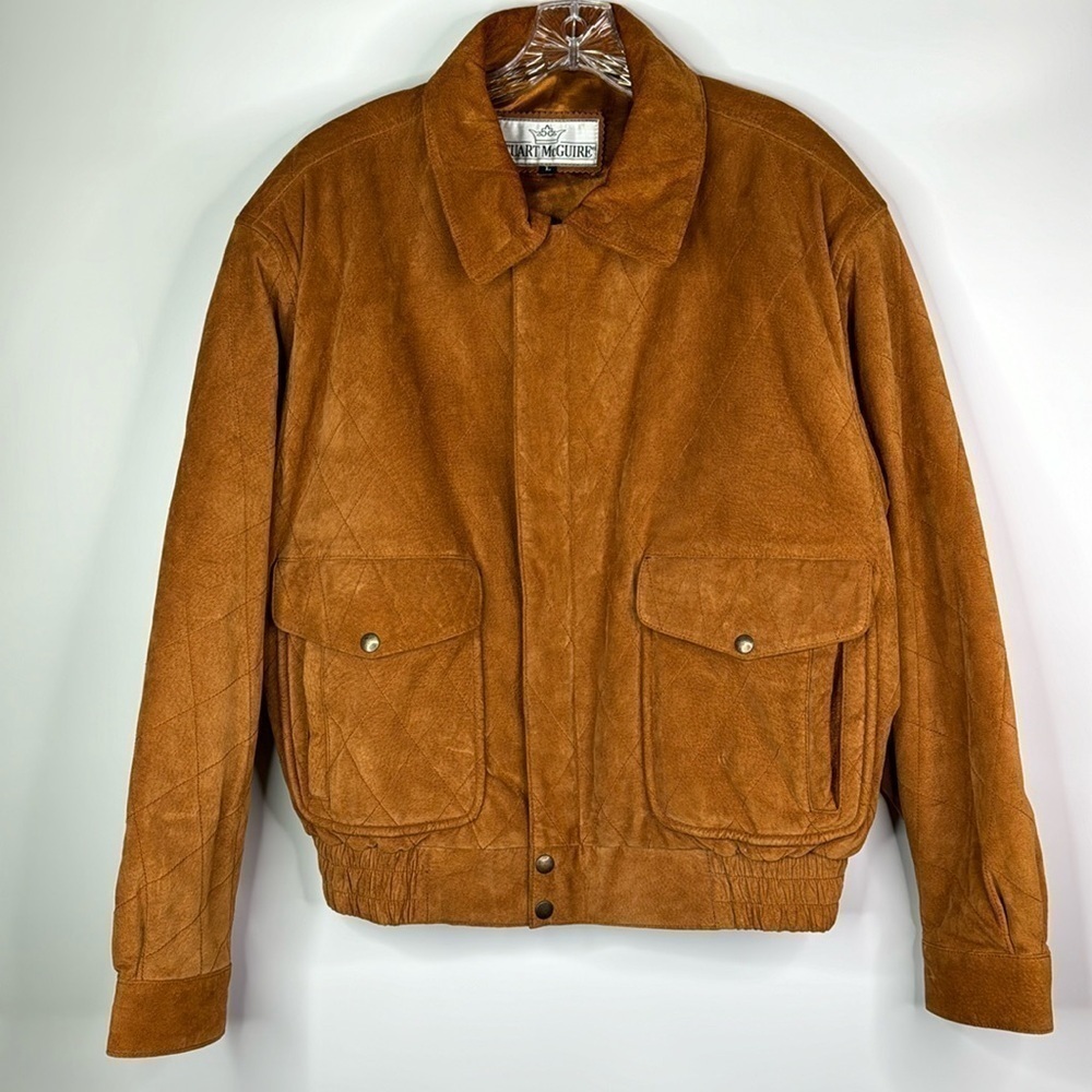 Vintage Stuart McGuire Brown Leather Jacket Size Large
